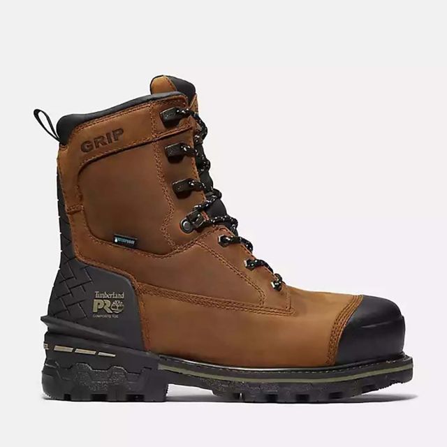Timberland Pro&reg; Men's Boondock HD 8" Composite Toe Waterproof Work Boot - Distressed Brown