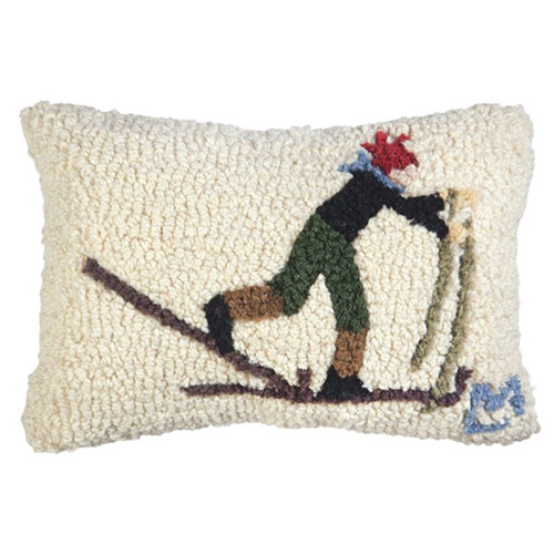 Chandler 4 Corners Back Country Skier 8x12 Pillow