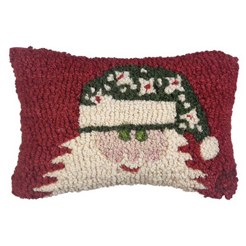 Chandler 4 Corners Santa In A Green Hat 8x12 Pillow