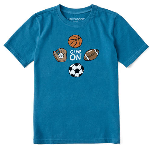 Life is Good Kids Game On Sports Crusher Tee
