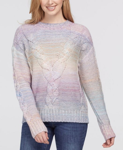 Tribal Women's Mock Neck Cable Knit Sweater