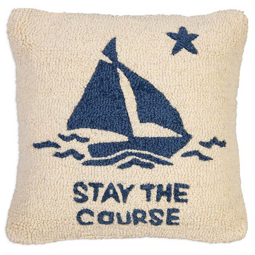 Chandler 4 Corners Stay The Course Sailboat 18" Pillow