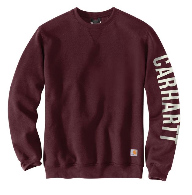 Carhartt Men's Midweight Crewneck Logo Sleeve Sweatshirt