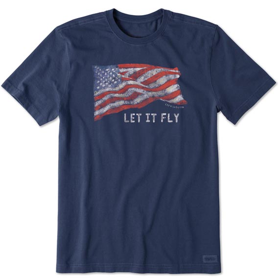 Life is Good Men's Let it Fly Flag Crusher Tee