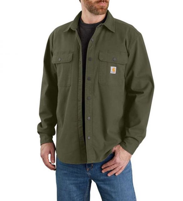 Carhartt Men's Rugged Flex&reg; Canvas Fleece Lined Shirt Jac