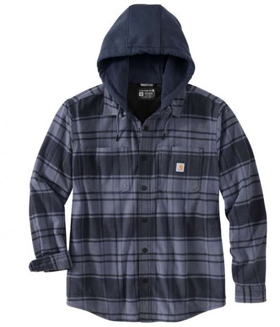 Carhartt Men's Rugged Flex&reg; Flannel Fleece Lined Hooded Shirt Jac