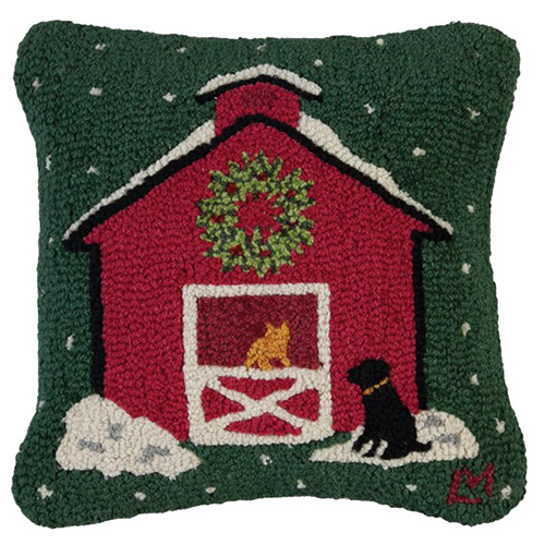 Chandler 4 Corners Christmas Barn 18" Pillow