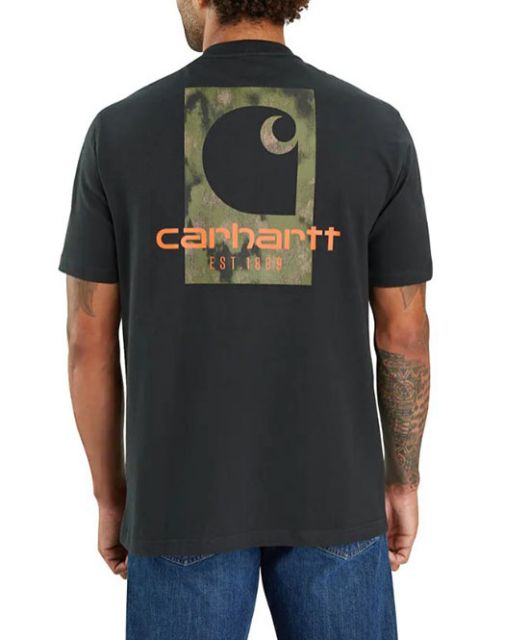 Carhartt Men's Loose Fit Heavyweight Camo Logo Graphic T-Shirt