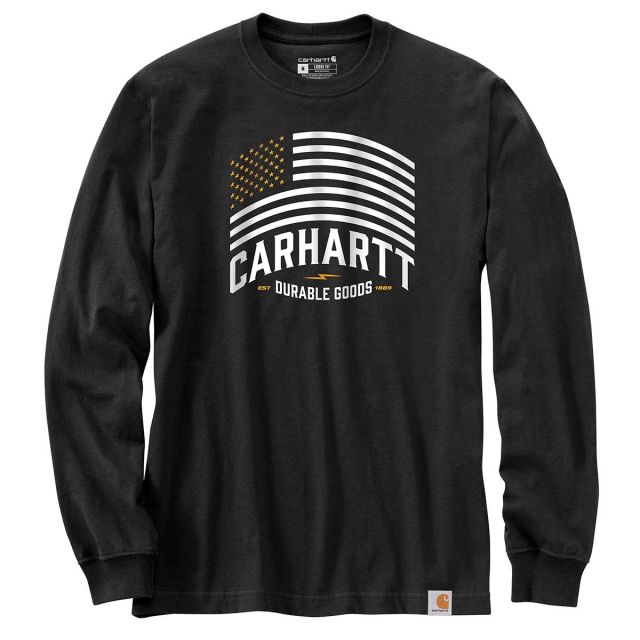 Carhartt Men's Relaxed Fit Midweight Long-Sleeve Flag Graphic T-Shirt
