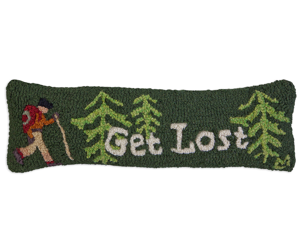 Chandler 4 Corner Get Lost 8 x 24 Hooked Pillow