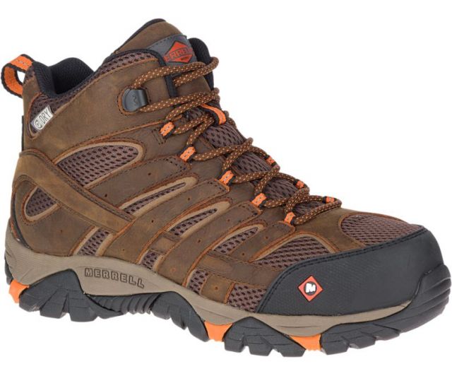 Merrell Men's Moab Vertex Mid Waterproof Comp Toe Work Boot - Wide