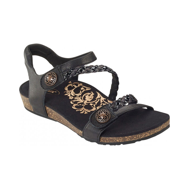 Aetrex Women's Jillian Braided Quarter Strap Sandal