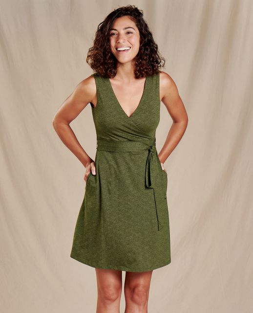 toad&co cue wrap sleeveless dress