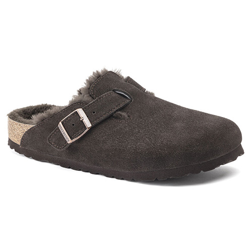 Birkenstock Suede Leather Boston Shearling