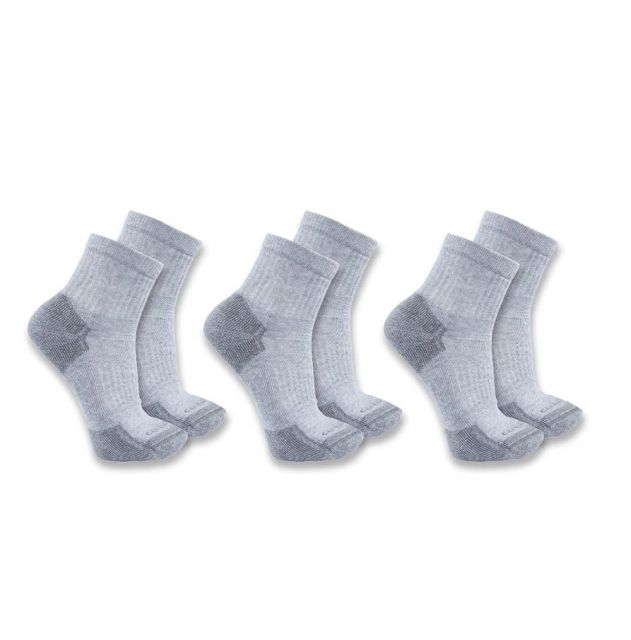 Carhartt Men's Midweight Cotton Blend Quarter Height Socks 3PK