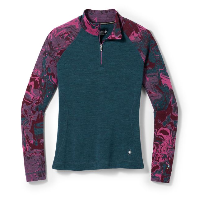 Smartwool Women's Thermal Merino 1/4 Zip Pattern Base Layer Top