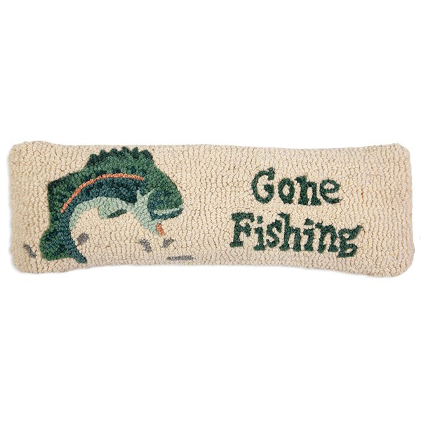 Chandler 4 Corners Gone Fishing Bass 8 x 24 Pillow