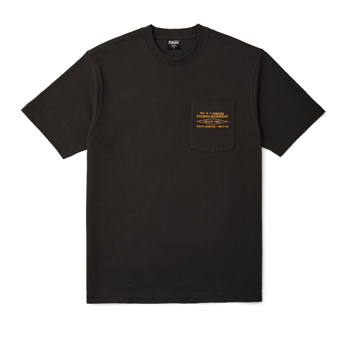 Tシャツ・カットソー FILSON Cotton T-shirt with breast pocket (FMTEE0112 129) Filson cotton t-shirt Embroidered Pocket men's green color