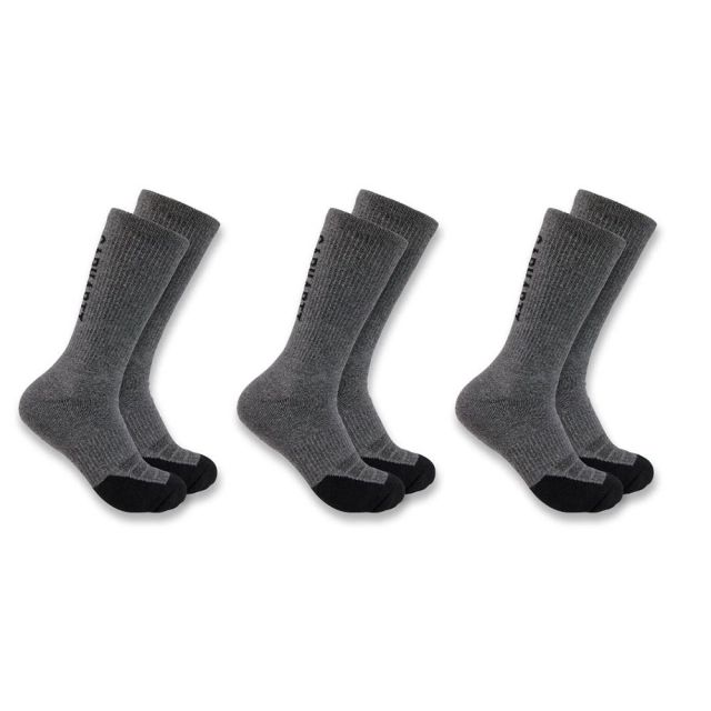 Carhartt Men's Force&reg; Midweight Logo Crew Socks 3-Pack