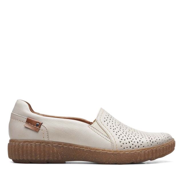 Clarks Women's Magnolia Aster White Leather