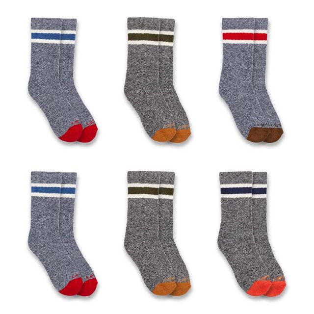 Carhartt Kids' Midweight Camp Crew Sock 6 Pack