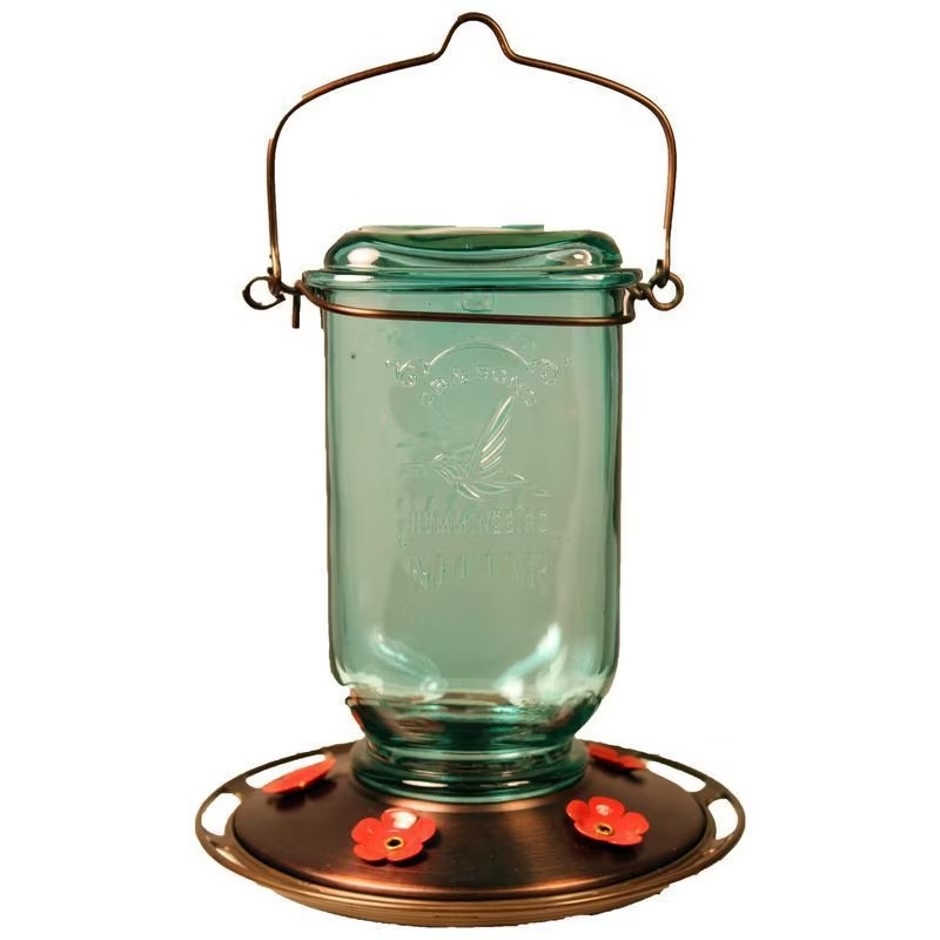 Mason Jar Glass Hummingbird Feeder 25oz