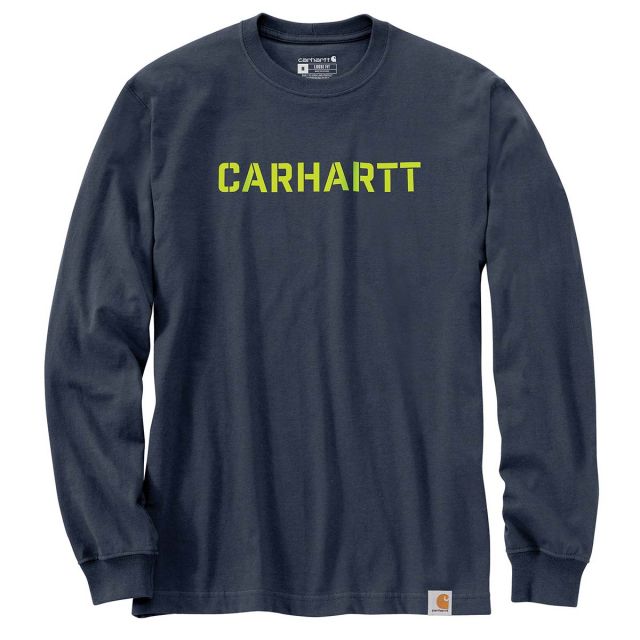 Carhartt Men's  Loose Fit Heavyweight Long-Sleeve Logo Graphic T-Shirt