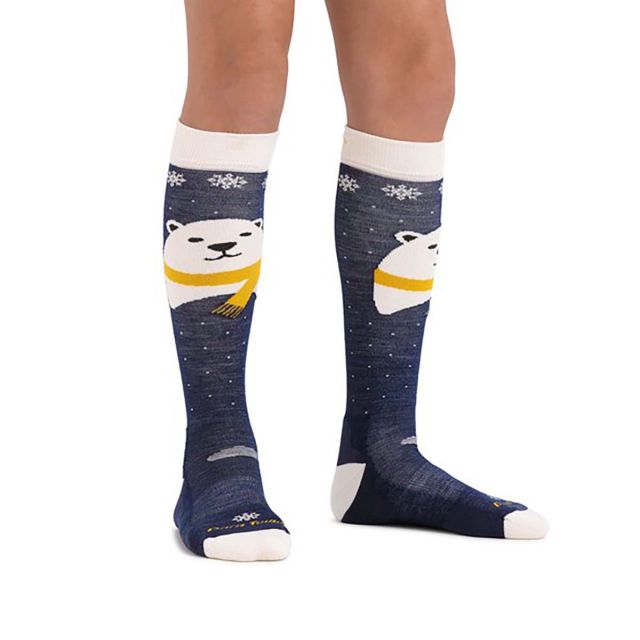 Darn Tough Kids' Polar Bear Over-the-Calf Midweight Ski & Snowboard Sock