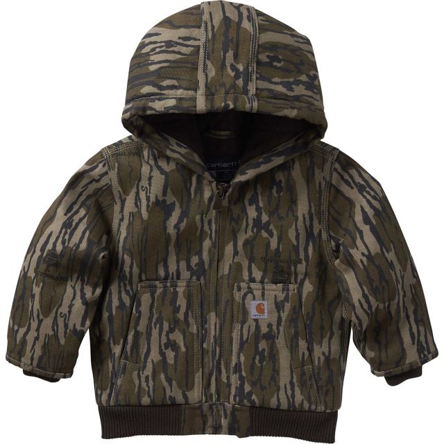 Carhartt Kid's Canvas Insulated Hooded Camo Active Jac Mossy Oak&reg; Bottomland