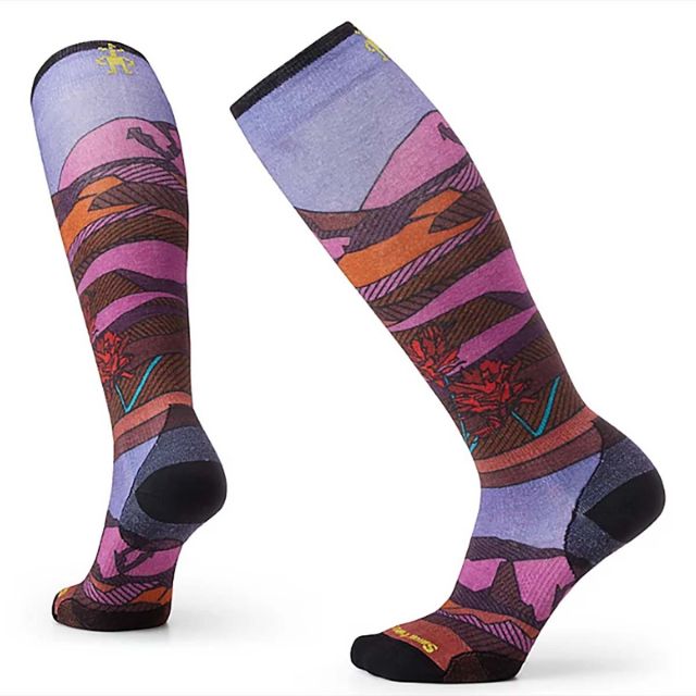 Smartwool Women's Ski Zero Cushion Floral Field Print Over The Calf Socks