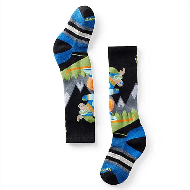 Smartwool Kids' Wintersport Full Cushion Mountain Moose Pattern Over The Calf Socks