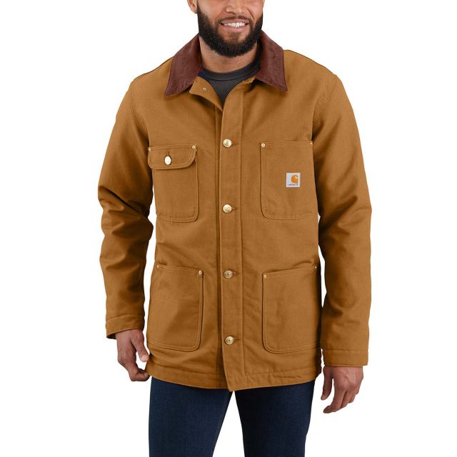 Carhartt Men's Loose Fit Firm Duck Blanket-Lined Chore Coat