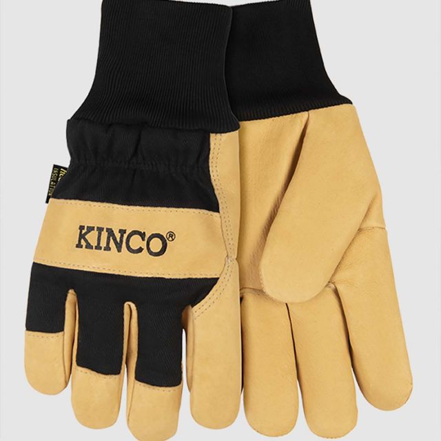 Kinko Lined Grain Pigskin Palm With Knit Wrist