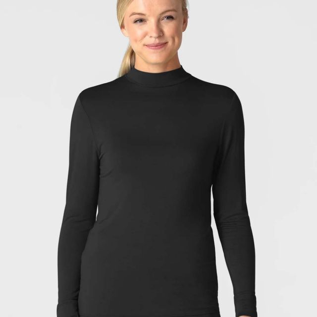 Wink Women's Long Sleeve Mock Neck Silky Tee