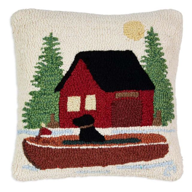 Chandler 4 Corners Lake House Lab - Hooked Wool Pillow 18 X 18