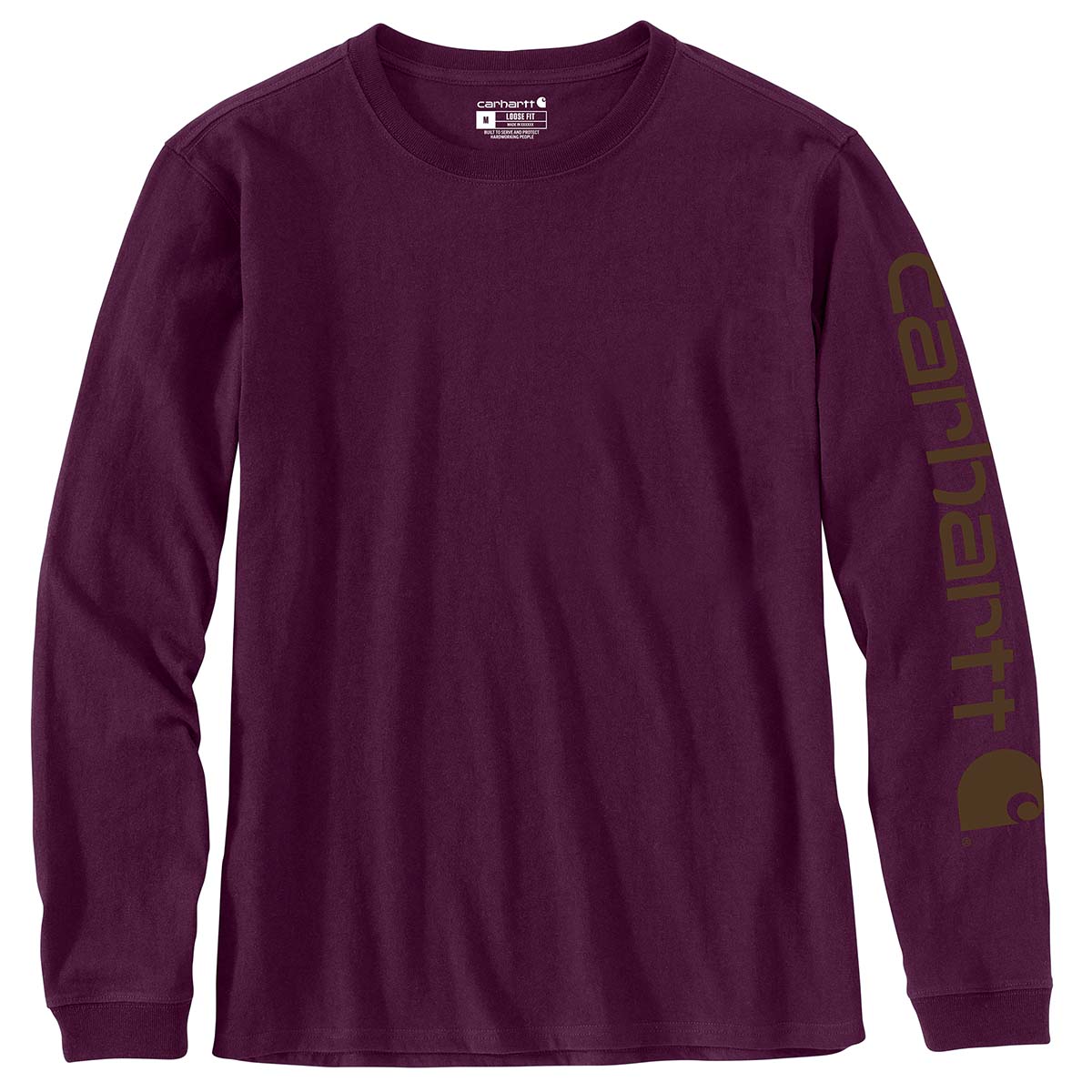 Carhartt Women's Loose Fit Heavyweight LS Logo Sleeve Graphic T-Shirt