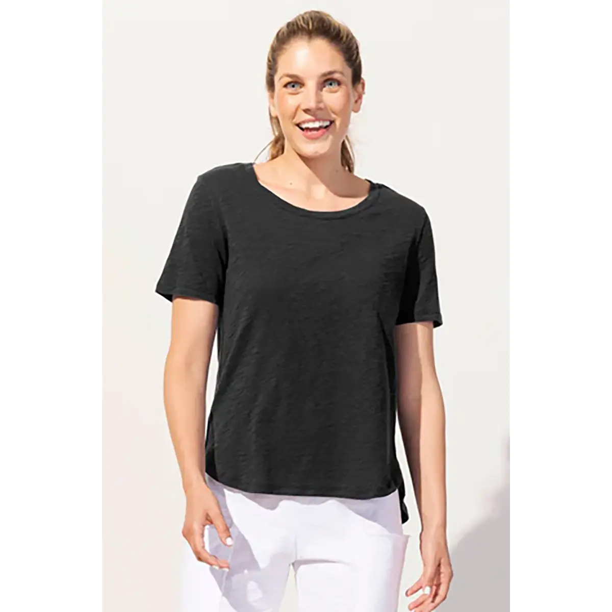 Escape Women's Textured Peruvian Cotton Carefree Tee