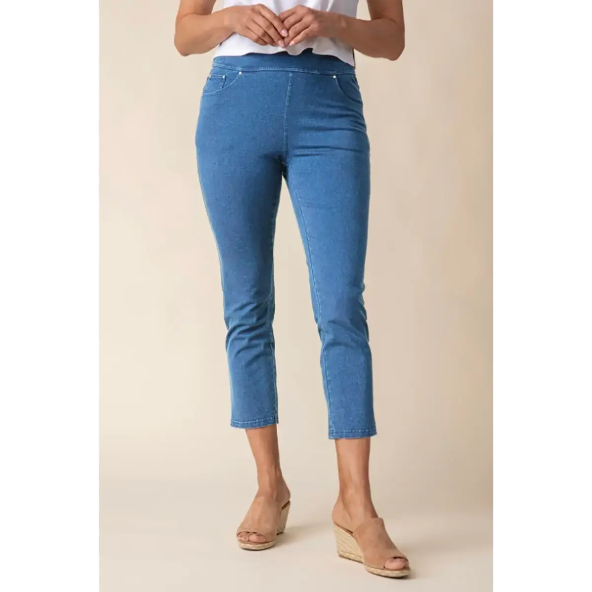 Habitat Women's Stonewashed Capri Knit Jean