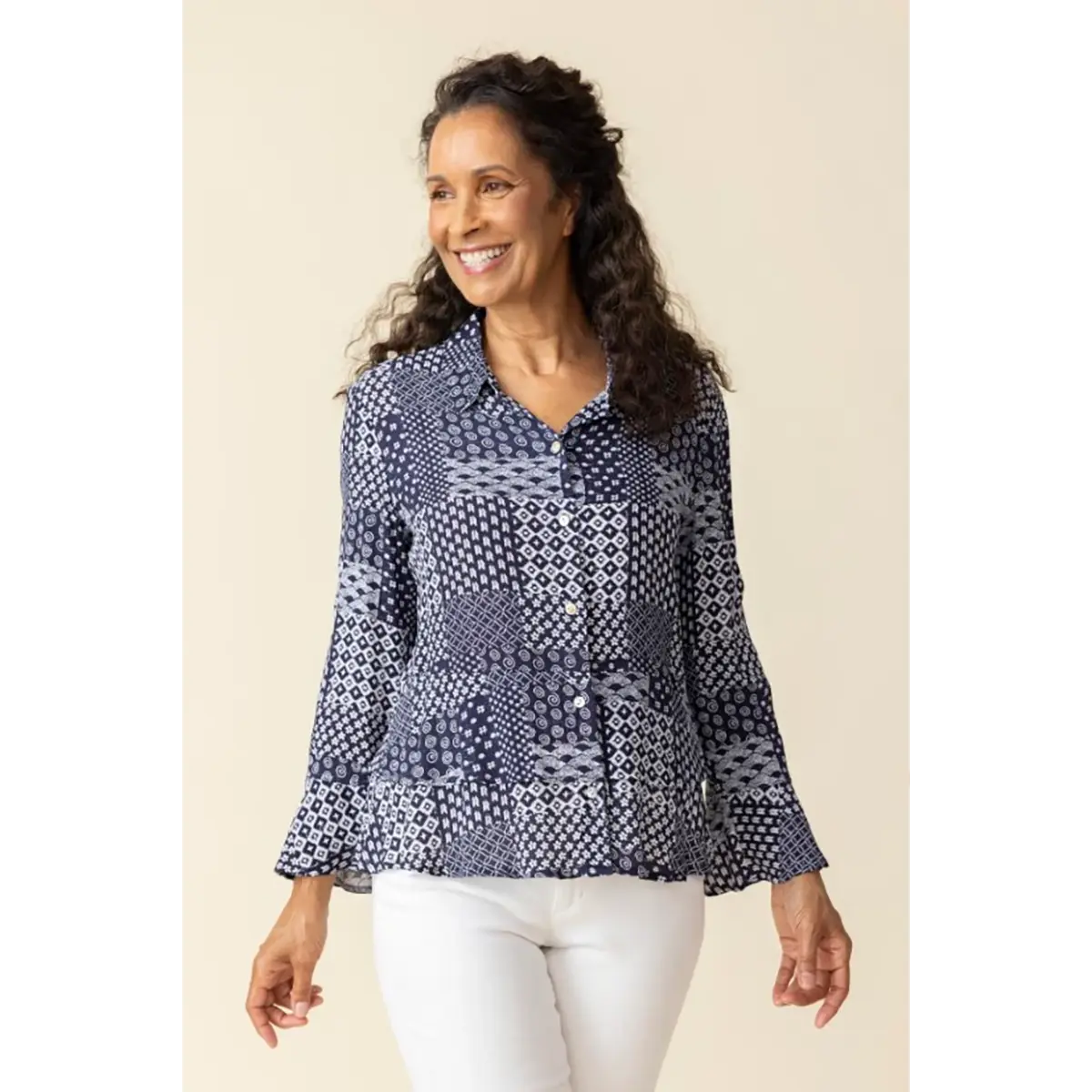 Habitat Women's Double Flounce Patchwork Top