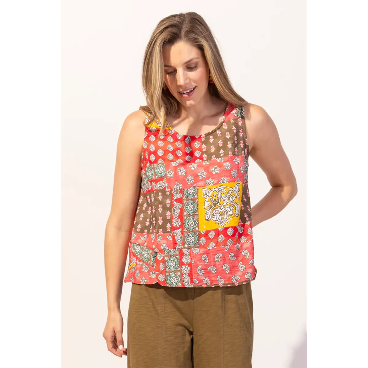 Escape Women's Paisley Patch Regatta Rayon Cruz Tank
