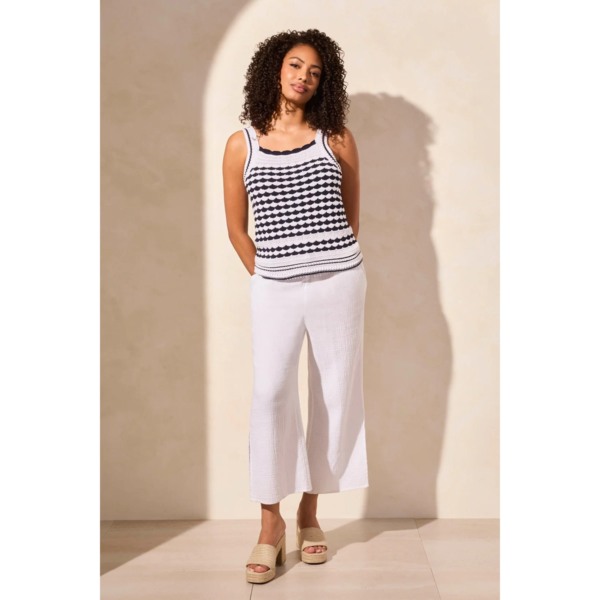 Tribal Women's Cotton Crochet Sweater Tank