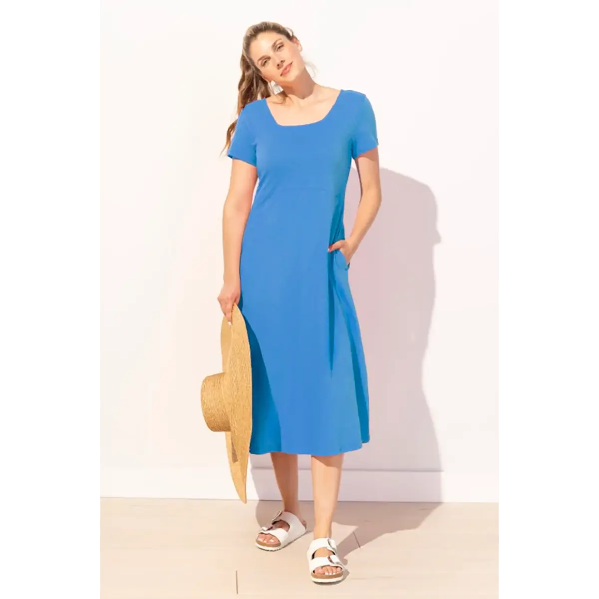 Escape Women's Textured Peruvian Cotton Cafe Dress