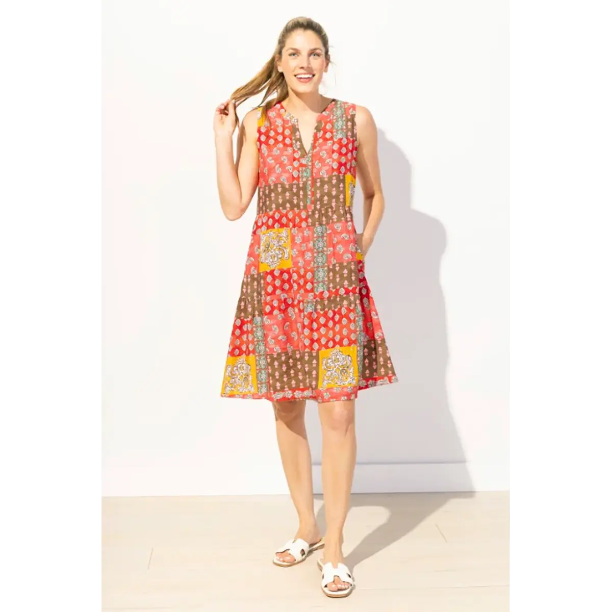 Escape Women's Regatta Rayon Paisley Patch Dress
