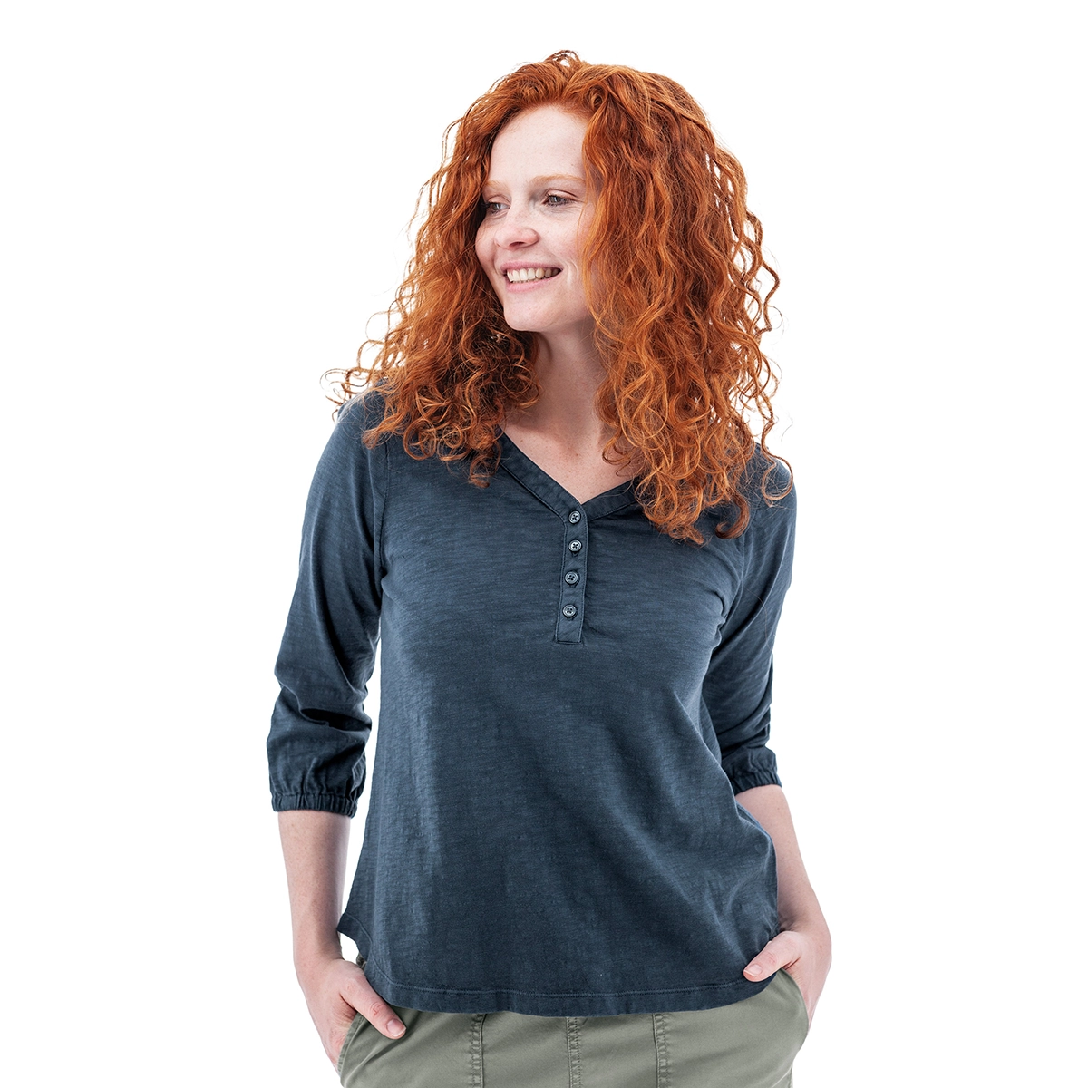 Old Ranch Women's Este Organic Cotton V-Neck Henley