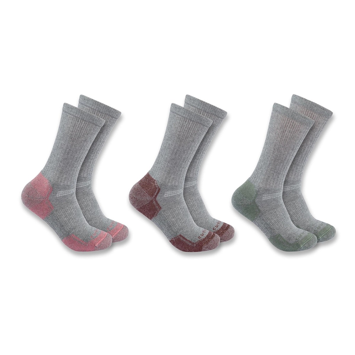 Carhartt Women's Midweight Cotton Blend Crew Sock - 3 Pack