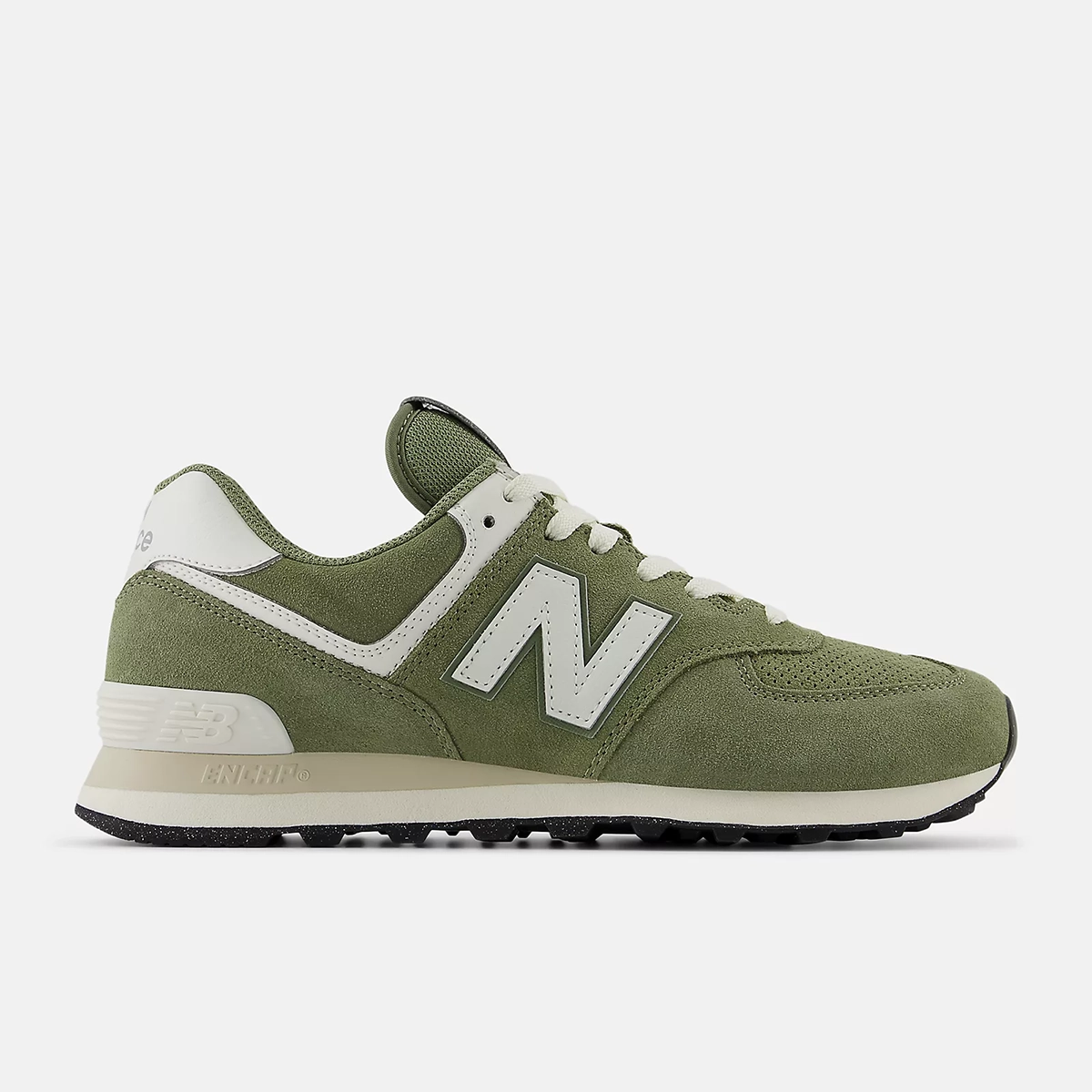 New Balance Men's 574- Dark Olivine w/Sea Salt