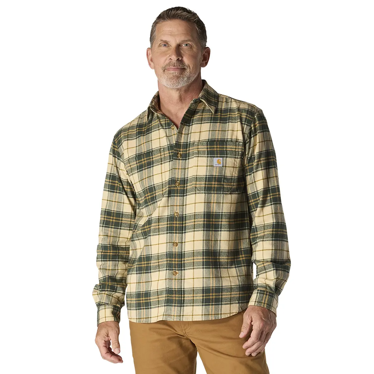 Carhartt Men's Rugged Flex&trade; Relaxed Fit Midweight Flannel LS Plaid Shirt