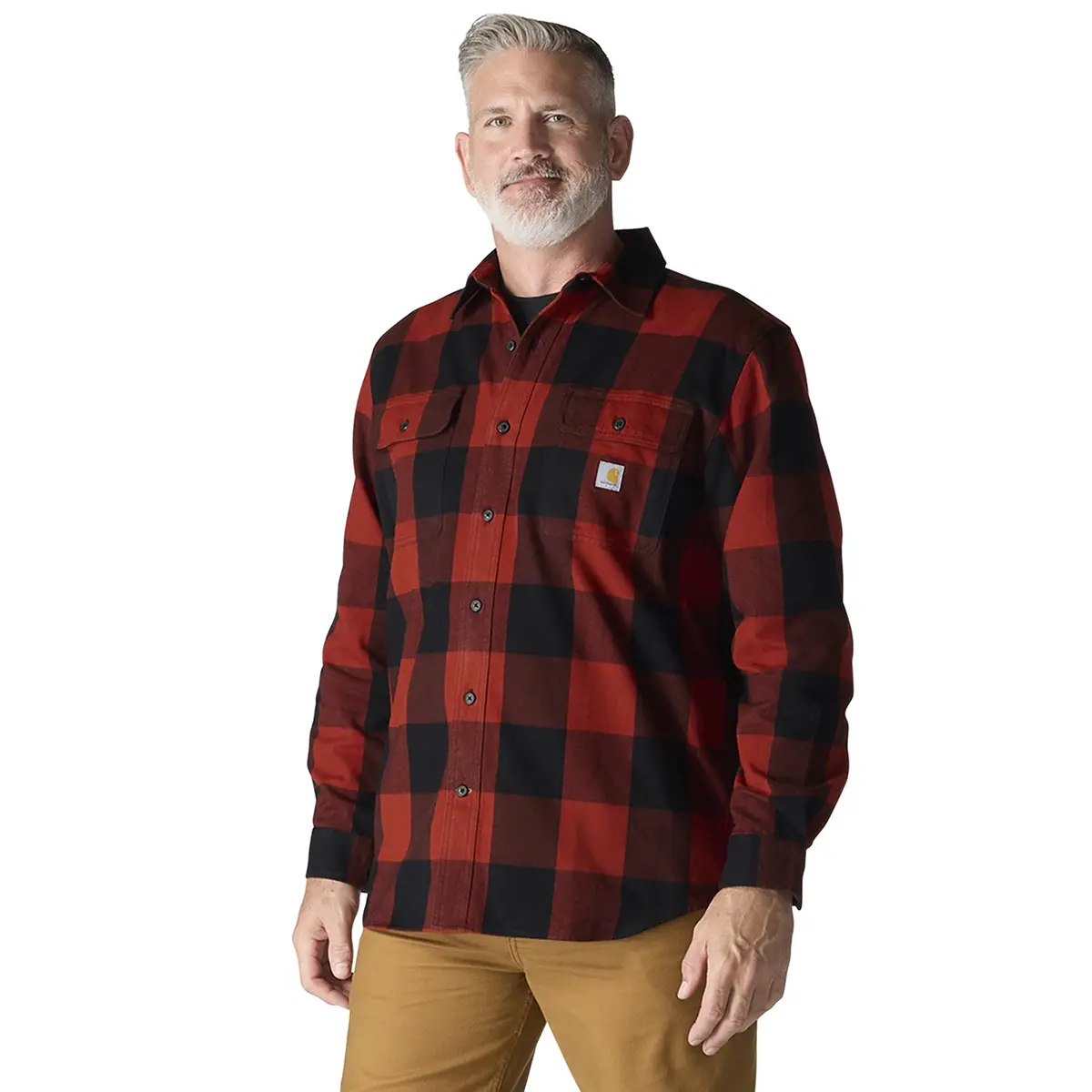 Carhartt Men's Loose Fit Heavyweight Flannel LS Plaid Shirt