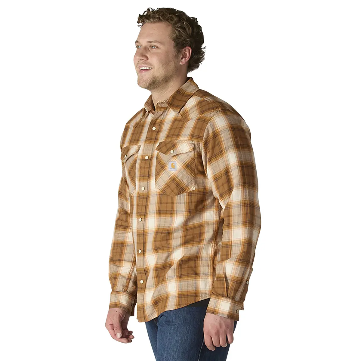 Carhartt Men's Montana Rugged Flex&trade; Relaxed Fit Lightweight LS Snap-Front Plaid Shirt
