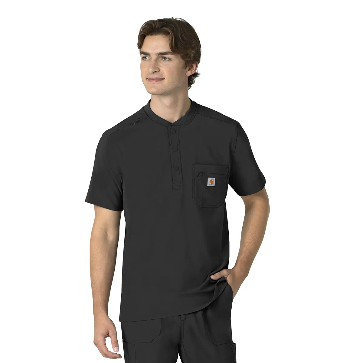 Carhartt Men's Force Cross-Flex Henley Scrub Top